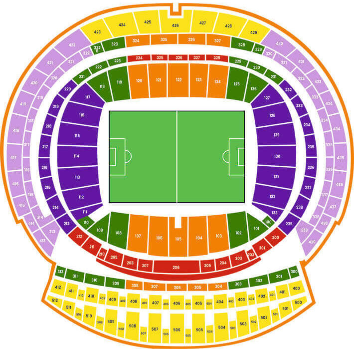 mapa de silla de Atletico de Madrid, Riyadh Air Metropolitano, Madrid